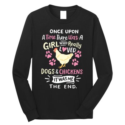 Funny Chicken Dog Lover For Women Girl Farmer Long Sleeve Shirt