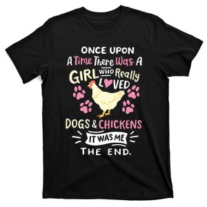 Funny Chicken Dog Lover For Women Girl Farmer T-Shirt