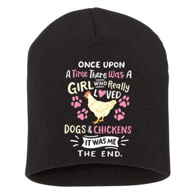 Funny Chicken Dog Lover For Women Girl Farmer Short Acrylic Beanie