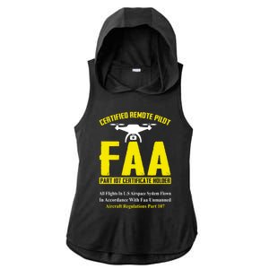 Faa Certified Drone Pilot Funny Remote Pilots Drone Life Great Gift Ladies PosiCharge Tri-Blend Wicking Draft Hoodie Tank