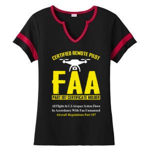 Faa Certified Drone Pilot Funny Remote Pilots Drone Life Great Gift Ladies Halftime Notch Neck Tee