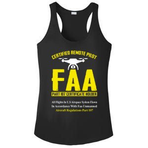 Faa Certified Drone Pilot Funny Remote Pilots Drone Life Great Gift Ladies PosiCharge Competitor Racerback Tank