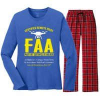 Faa Certified Drone Pilot Funny Remote Pilots Drone Life Great Gift Women's Long Sleeve Flannel Pajama Set 