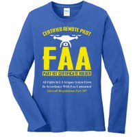 Faa Certified Drone Pilot Funny Remote Pilots Drone Life Great Gift Ladies Long Sleeve Shirt