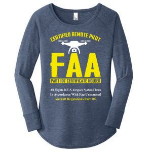 Faa Certified Drone Pilot Funny Remote Pilots Drone Life Great Gift Women's Perfect Tri Tunic Long Sleeve Shirt