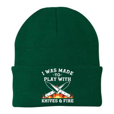 Funny Chef Design For Men Women Knives Play Cooking Lovers Knit Cap Winter Beanie