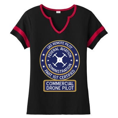 Faa Commercial Drone Pilot Gift Ladies Halftime Notch Neck Tee