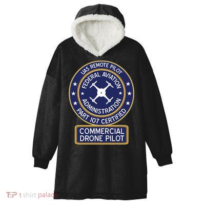 Faa Commercial Drone Pilot Gift Hooded Wearable Blanket
