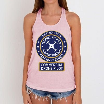 Faa Commercial Drone Pilot Gift Women's Knotted Racerback Tank