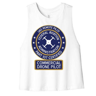 Faa Commercial Drone Pilot Gift Women's Racerback Cropped Tank