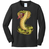 Funny Cobra Design For  King Snake Cobra Lover Kids Long Sleeve Shirt