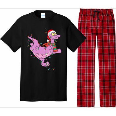 Funny Cute Dragon Figment Lights Christmas Pajama Set