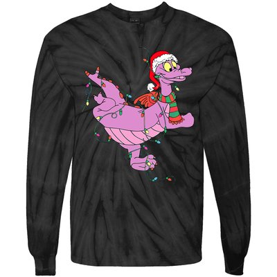 Funny Cute Dragon Figment Lights Christmas Tie-Dye Long Sleeve Shirt