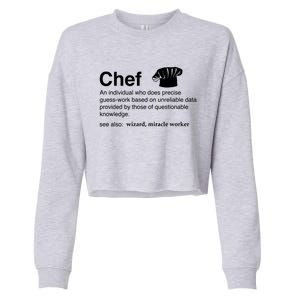 Funny Chef Definition Gift For Souschefs Gift Cropped Pullover Crew