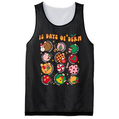 Funny Christmas Dermatology Nurse 12 Days Of Derm Nursing Mesh Reversible Basketball Jersey Tank