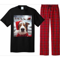 Funny Christmas Dog With Santa Dog Selfie With Santa Pajama Set