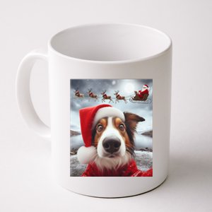 Funny Christmas Dog With Santa Dog Selfie With Santa Coffee Mug