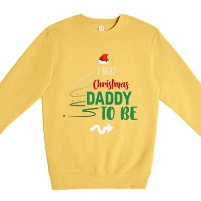 First Christmas Daddy To Be Pregnancy Announcement Gifts Funny Premium Crewneck Sweatshirt