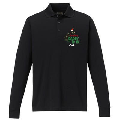 First Christmas Daddy To Be Pregnancy Announcement Gifts Funny Performance Long Sleeve Polo