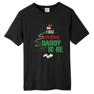 First Christmas Daddy To Be Pregnancy Announcement Gifts Funny Tall Fusion ChromaSoft Performance T-Shirt