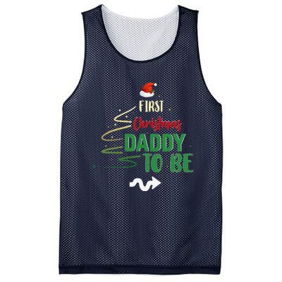 First Christmas Daddy To Be Pregnancy Announcement Gifts Funny Mesh Reversible Basketball Jersey Tank