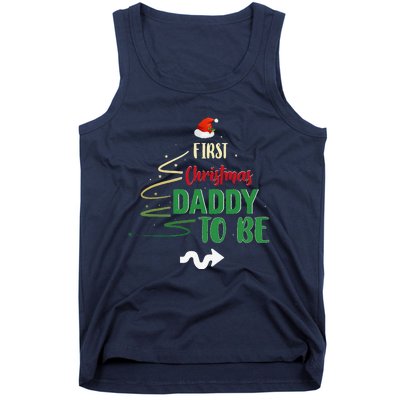 First Christmas Daddy To Be Pregnancy Announcement Gifts Funny Tank Top