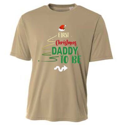 First Christmas Daddy To Be Pregnancy Announcement Gifts Funny Cooling Performance Crew T-Shirt