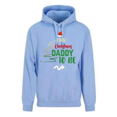 First Christmas Daddy To Be Pregnancy Announcement Gifts Funny Unisex Surf Hoodie