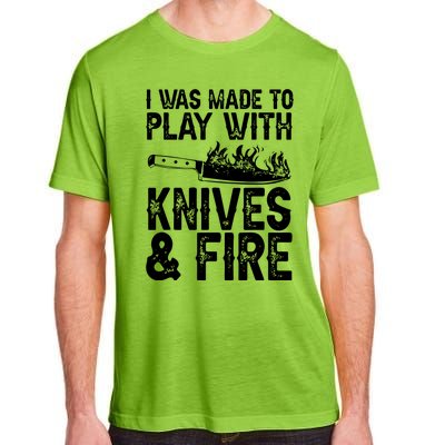 Funny Chef Design For Men Women Knives Play Cooking Lovers Adult ChromaSoft Performance T-Shirt