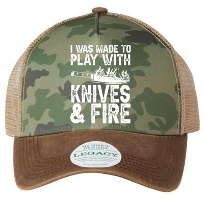 Funny Chef Design For Men Women Knives Play Cooking Lovers Legacy Tie Dye Trucker Hat
