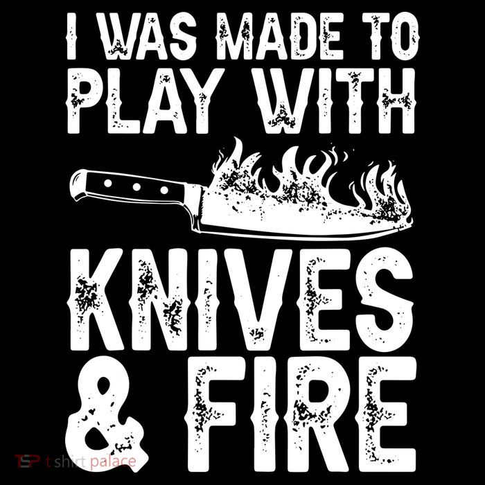 Funny Chef Design For Men Women Knives Play Cooking Lovers Tall T-Shirt