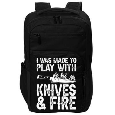 Funny Chef Design For Men Women Knives Play Cooking Lovers Impact Tech Backpack