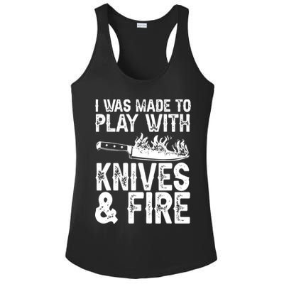 Funny Chef Design For Men Women Knives Play Cooking Lovers Ladies PosiCharge Competitor Racerback Tank