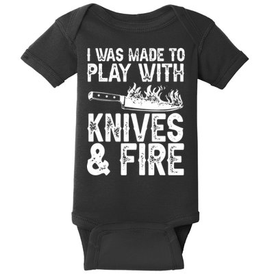 Funny Chef Design For Men Women Knives Play Cooking Lovers Baby Bodysuit