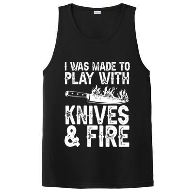 Funny Chef Design For Men Women Knives Play Cooking Lovers PosiCharge Competitor Tank