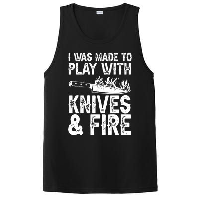 Funny Chef Design For Men Women Knives Play Cooking Lovers PosiCharge Competitor Tank