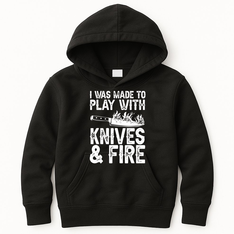 Funny Chef Design For Men Women Knives Play Cooking Lovers Kids Hoodie