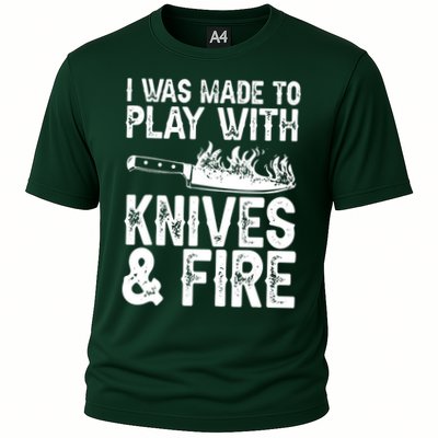 Funny Chef Design For Men Women Knives Play Cooking Lovers Performance Shirt