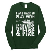 Funny Chef Design For Men Women Knives Play Cooking Lovers Long Sleeve Shirt