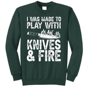 Funny Chef Design For Men Women Knives Play Cooking Lovers Sweatshirt