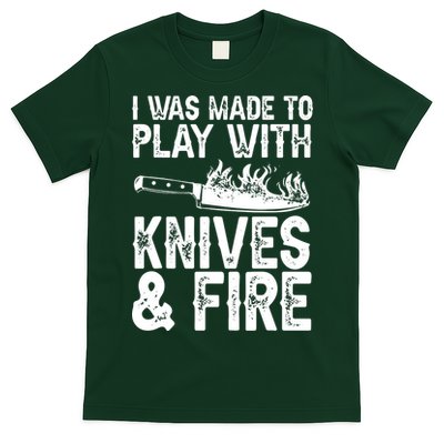 Funny Chef Design For Men Women Knives Play Cooking Lovers T-Shirt