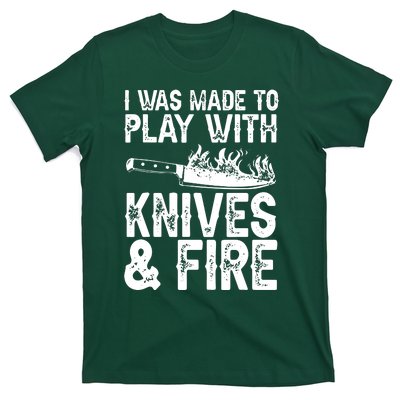 Funny Chef Design For Men Women Knives Play Cooking Lovers T-Shirt