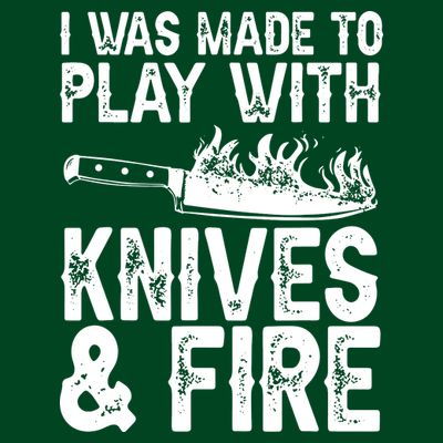 Funny Chef Design For Men Women Knives Play Cooking Lovers T-Shirt