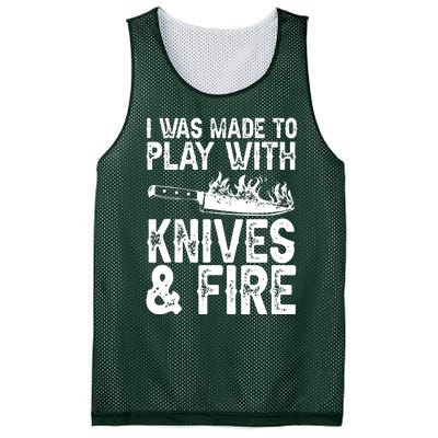 Funny Chef Design For Men Women Knives Play Cooking Lovers Mesh Reversible Basketball Jersey Tank