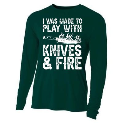 Funny Chef Design For Men Women Knives Play Cooking Lovers Cooling Performance Long Sleeve Crew