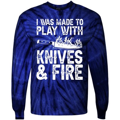 Funny Chef Design For Men Women Knives Play Cooking Lovers Tie-Dye Long Sleeve Shirt