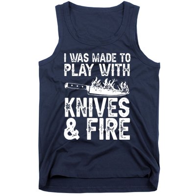 Funny Chef Design For Men Women Knives Play Cooking Lovers Tank Top