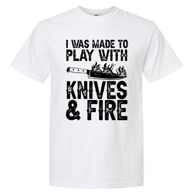 Funny Chef Design For Men Women Knives Play Cooking Lovers Garment-Dyed Heavyweight T-Shirt