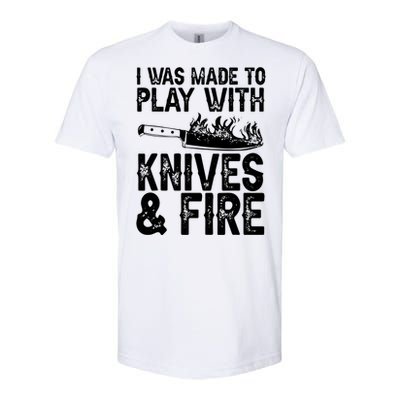 Funny Chef Design For Men Women Knives Play Cooking Lovers Softstyle CVC T-Shirt