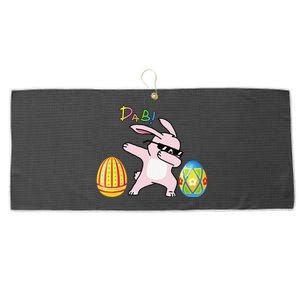 Funny Cool Dabbing Bunny Eggs For Easter Day Large Microfiber Waffle Golf Towel